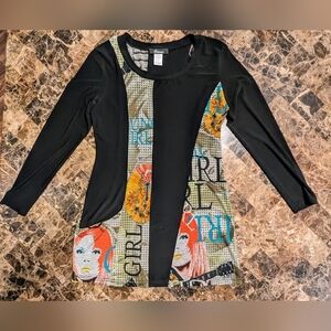 5/$25 Brianna Long Sleeve Shift Dress Paneled Girl Rocker